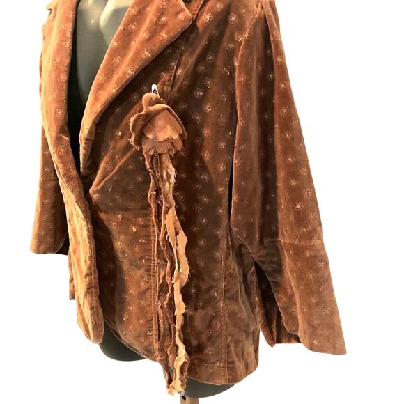 Angie Brown vintage velvet quarter sleeve blazer size Large indie sleaze - Picture 5 of 8